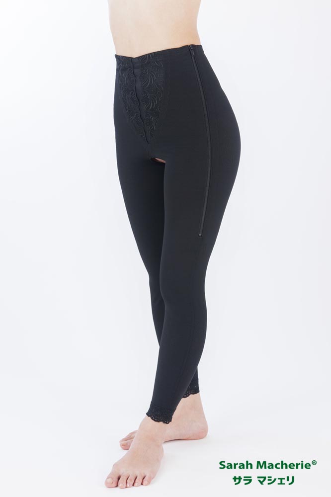 Open-Crotch Ankle-Long Girdle with Side Zipper(ankle-length 